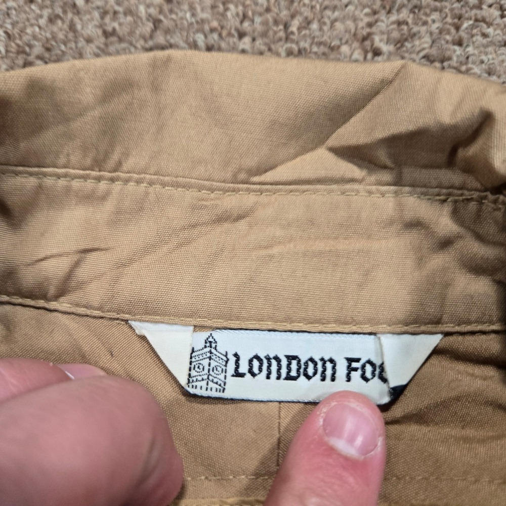 Vintage London Fog Harrington Jacket Mens 38 Reg Tan Full Zip Mesh Lined Casual - Picture 2 of 10